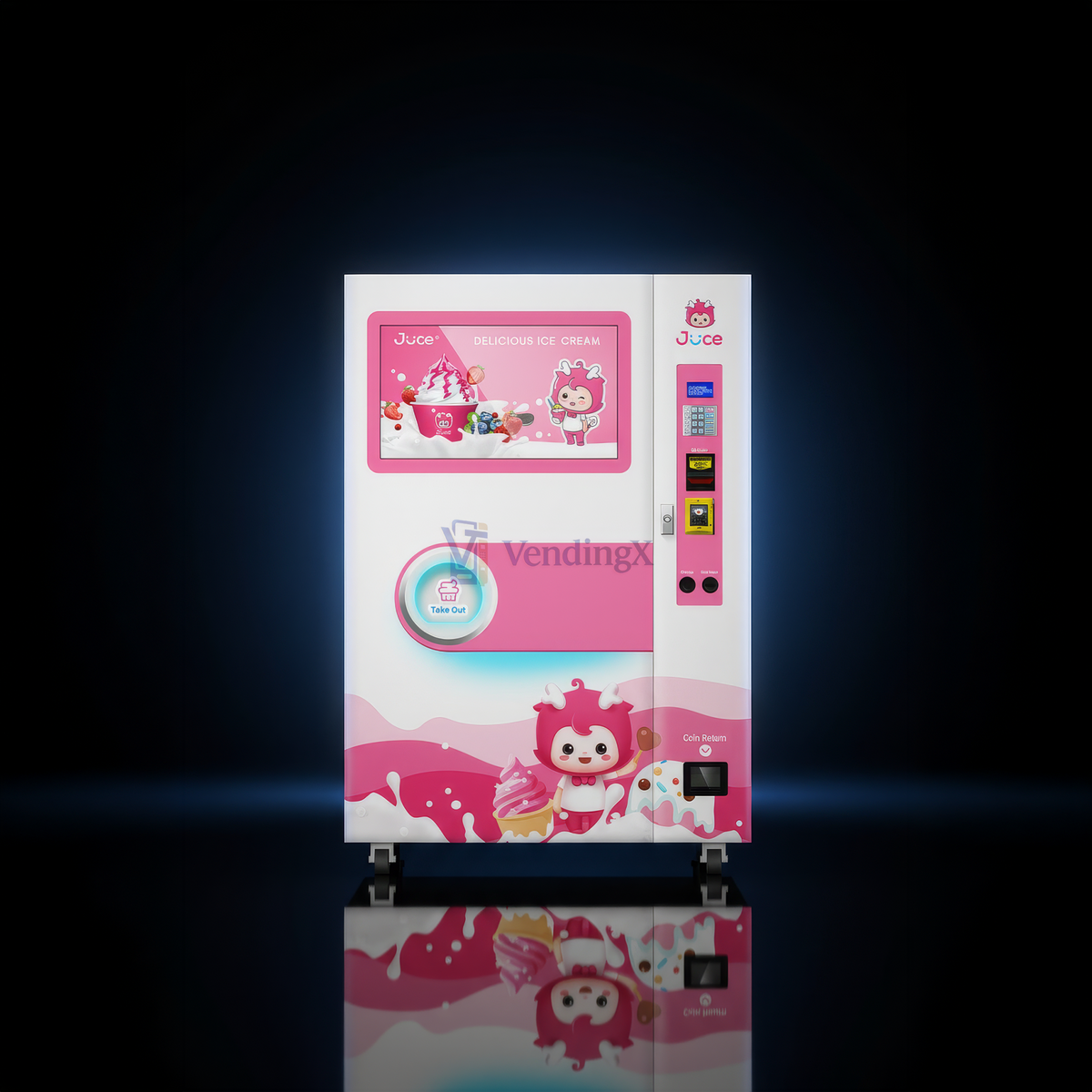 FrostFlow Pro Softeisautomat (groß) Premium mit Werbedisplay High End Modul