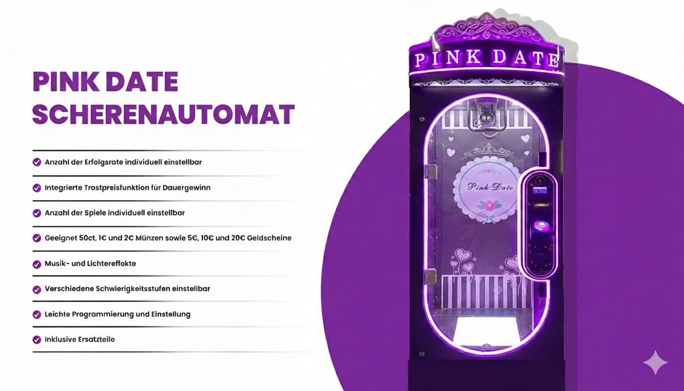 PinkDate Scherenautomat Arcade Game Spielautomat